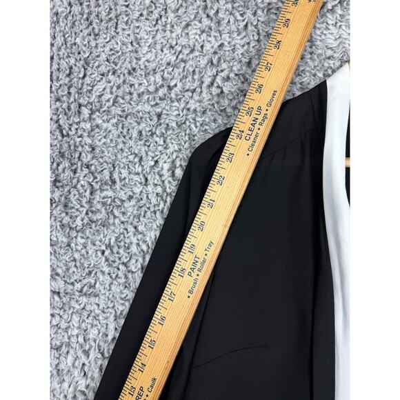 Cece Long Sleeve Button Down Shirt Sheer Black and White Pearl Accents Sz Small - Picture 7 of 11